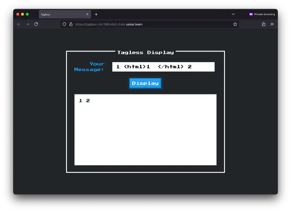 The app strips HTML tag-like things, hm.